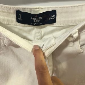 hollister white crop jeans